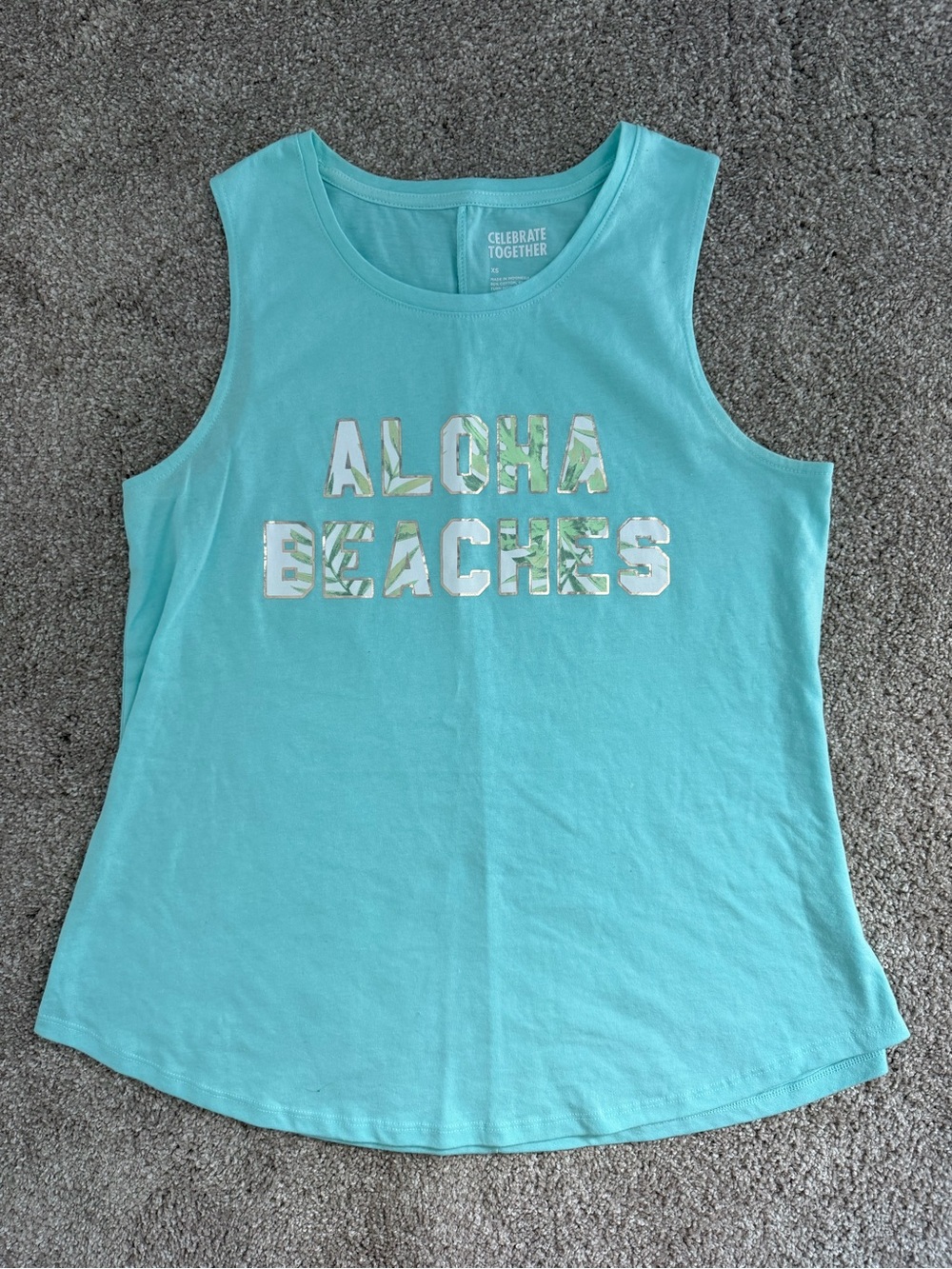 Women’s 'Aloha Beaches' Aqua Tank Top